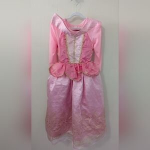 Pink + Gold Princess Dress Costume Tulle Velvet Pretend Girls Size EU 140 US 10